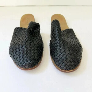 Topshop Black Woven Flats